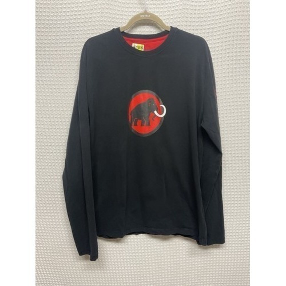 Mammut Black/Red Elephant Logo Long Sleev Hiking Outdoor T-Shirt Men XL Portugal
